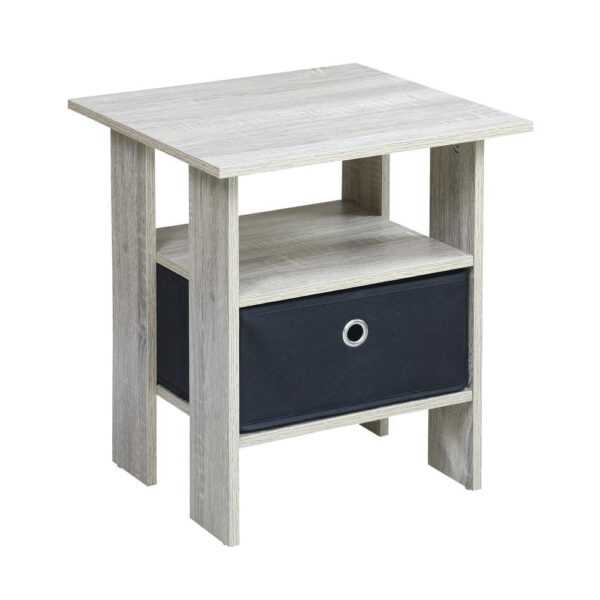 Home Basics® Oak Finish End Table with Storage Bin