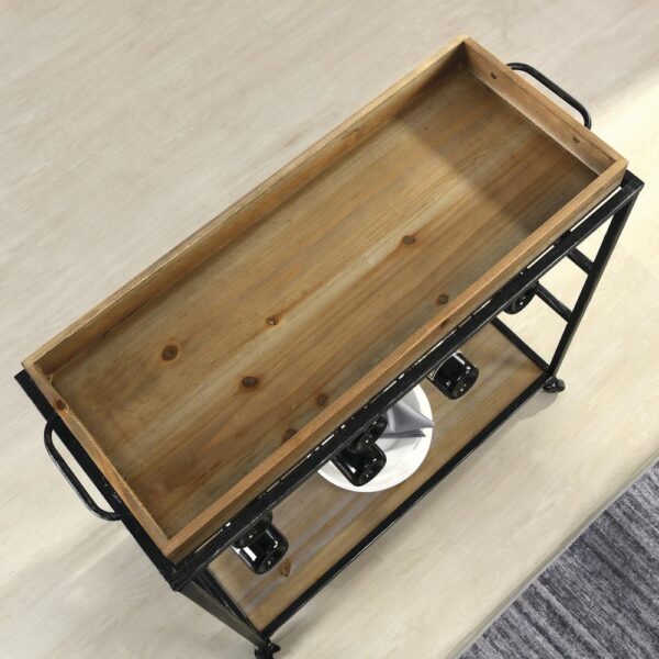 FirsTime & Co. Black and Brown Concord Removable Tray Bar Cart